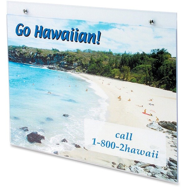 Deflecto Wall Mount Sign Holder, Pre-Drilled, Landscape, 11"x8-1/2", CL DEF68301 - main